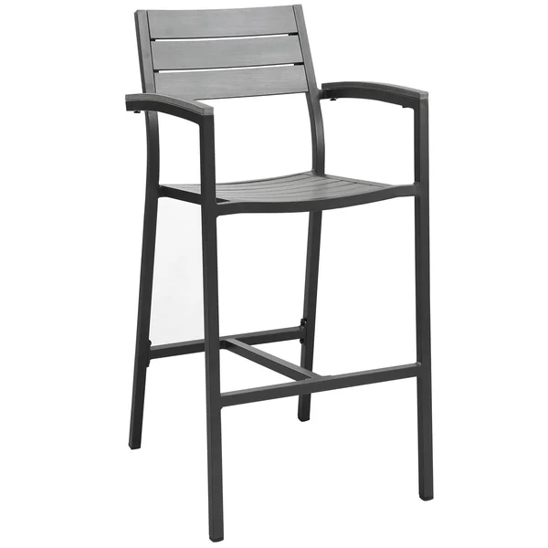 Modway Maine 3 Piece Outdoor Patio Dining Set - White Light Gray