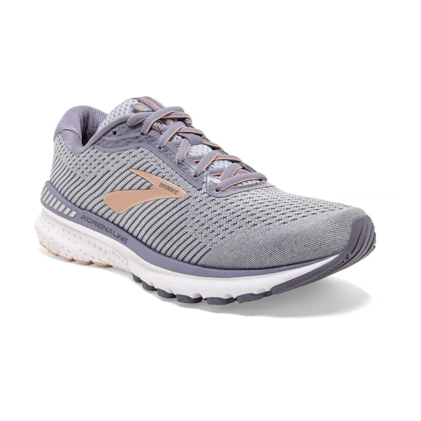 Brooks Women's Adrenaline GTS 20 - Grey - Pale Peach - White - 5.5 - 2E