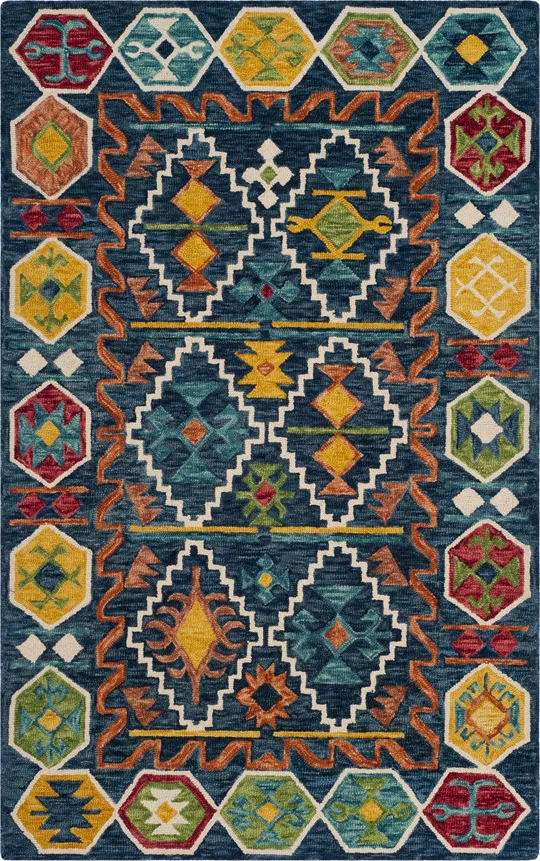 Safavieh Aspen APN501A 4&0x22 x 6&0x22 Navy - Gold Area Rug