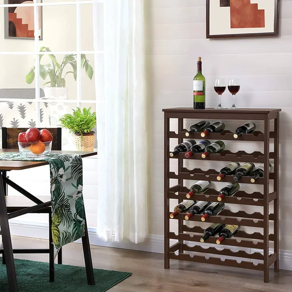42-Bottle Wine Rack Free Standing FLOOR, 7-Tier Display Wine Storage