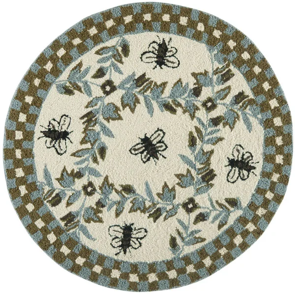 Safavieh Chelsea HK55G 3&9x22 x 5&9x22 Ivory, Blue Area Rug