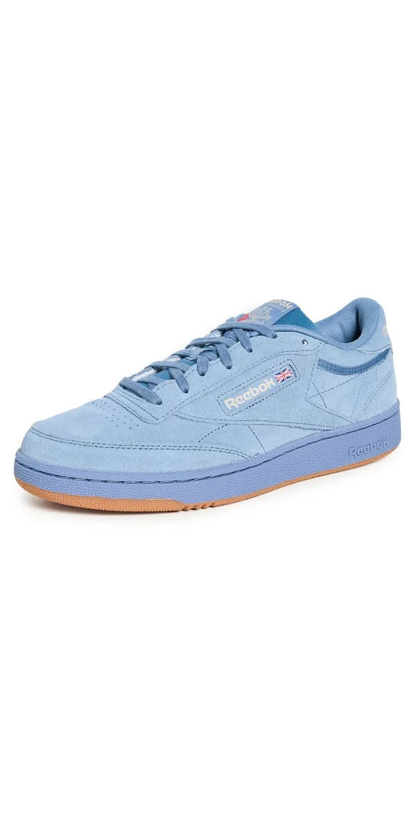 Reebok Club C 85 Blue Slate/Modern Beige/Gum Men's Shoes, Light Blue, Size: 10.5, Leather
