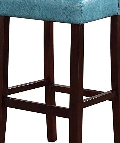 Linon 14054BLU01U Vega Bar Stool - 19x22 W x 20x22 D x 44.5x22 H, Blue