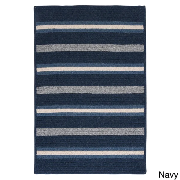 Colonial Mills Sterling Braided Reversible Rug USA Made - 8& x 10& - Blue