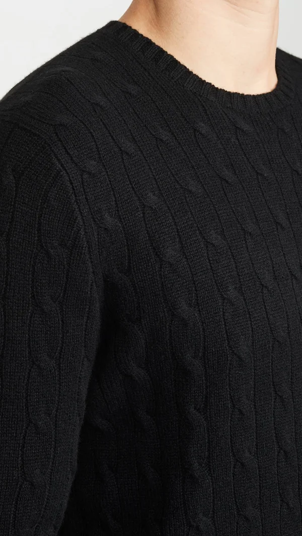 Polo Ralph Lauren Cable-Knit Cashmere Sweater: Men's - Polo Black - M