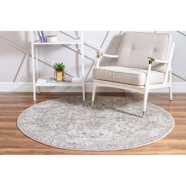 Porch & den Regal Distressed Floral Field Area Rug - 5& x 8& - Blue
