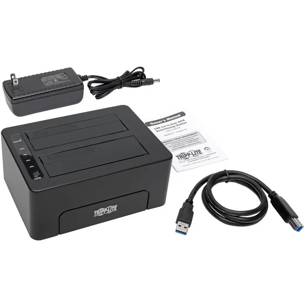 Tripp Lite USB 3.0 SuperSpeed to Dual SATA External Hard Drive Docking Station w/ Cloning 2.5in and 3.5in HDD Hard drive duplica