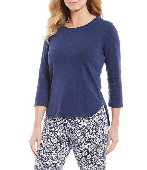 Tommy Bahama Ashby Rib 3/4 Sleeve Xs, Island Navy