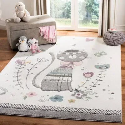Burgan Kids Ivory Area Rug Harriet Bee Rug Size: Round 6&7x22