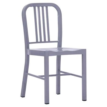 A C Pacific Metal Dining Side Chair - Set of 2, Gray