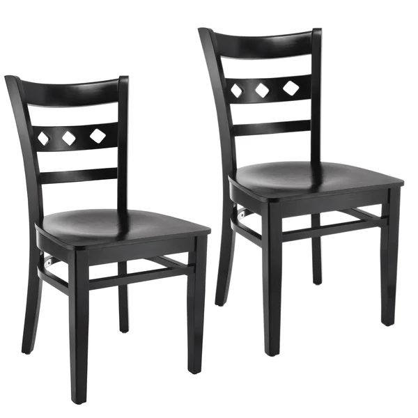 Diamond Side Chair in Natural with Wood Seat (Set of 2)