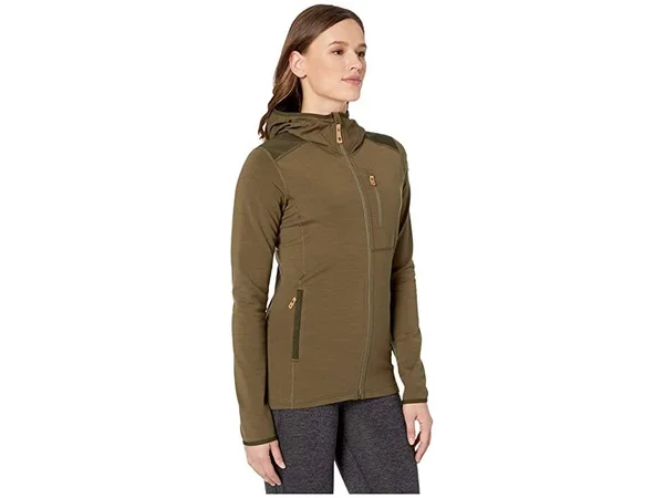 Fjallraven - Women's Keb Fleece Hoodie - Laurel Green-Deep Forest, Xs