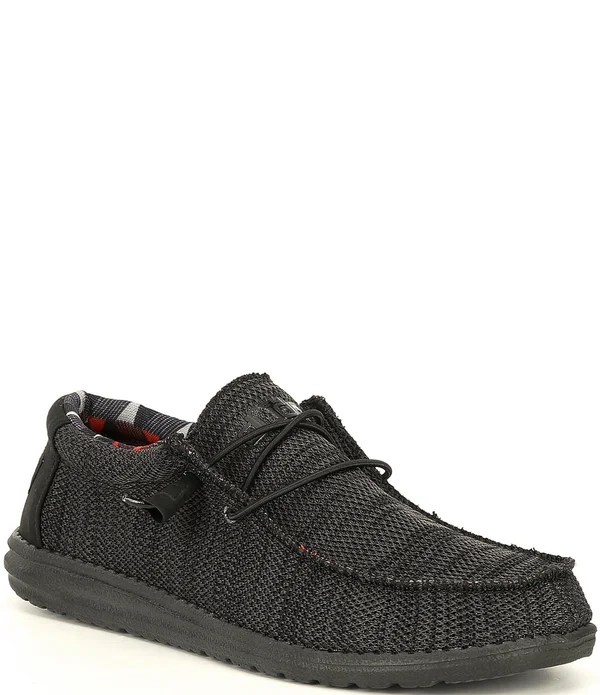 Hey Dude Wally Sox Men's Shoes Jet Black : 7 M