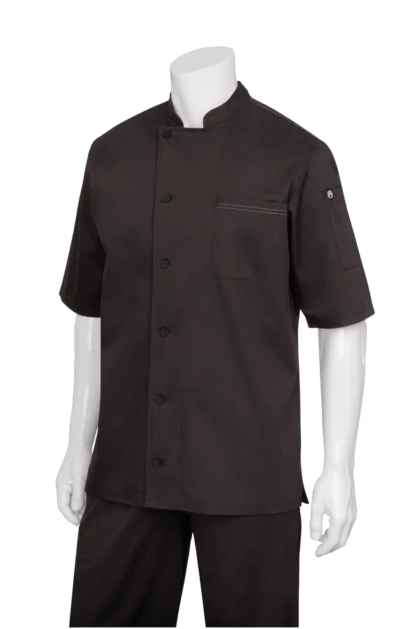 Chef Works VSSSBBKXL Valais V-Series Chef Coat Black XL