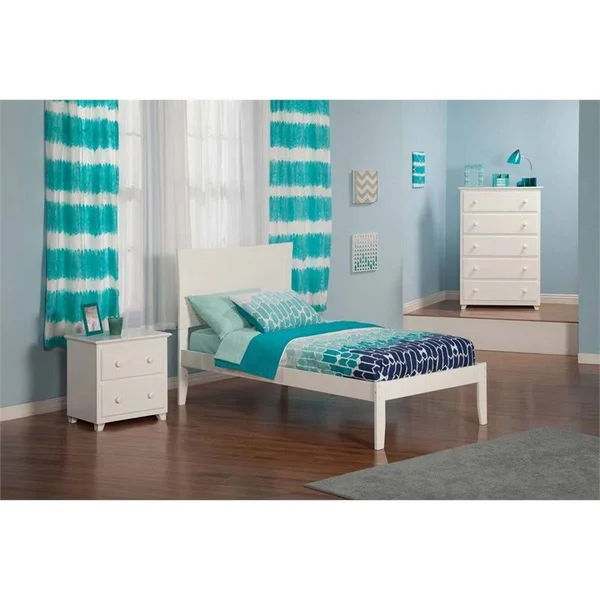 Leo & Lacey Twin XL Panel Platform Bed in White - LL-1653389