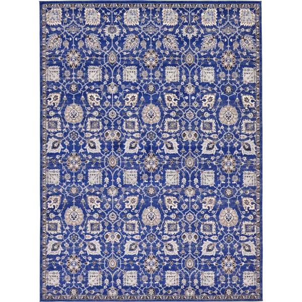 Unique Loom Amelia Tradition Area Rug (9& x 12& - Blue)