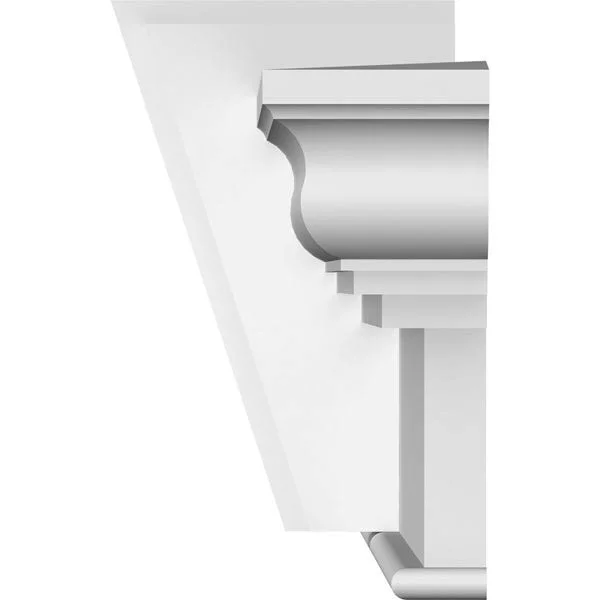 Ekena Millwork CRH12X95KA 95x22 Bottom Width x 103 1/2x22 Top Width x 12x22H x 1 1/4x22P Craftsman Crosshead w/ Deco Keystone