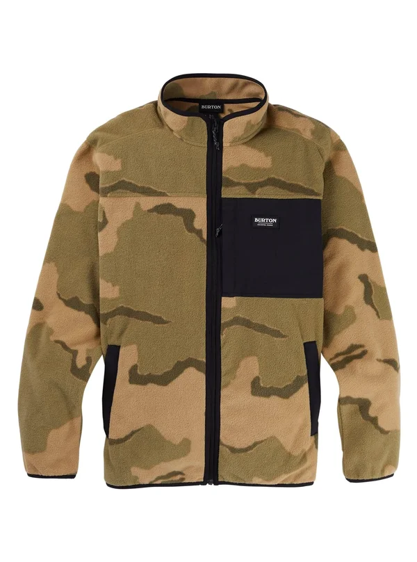 Burton Men's Hearth Full-Zip Fleece, Barren Camo, True Black, S
