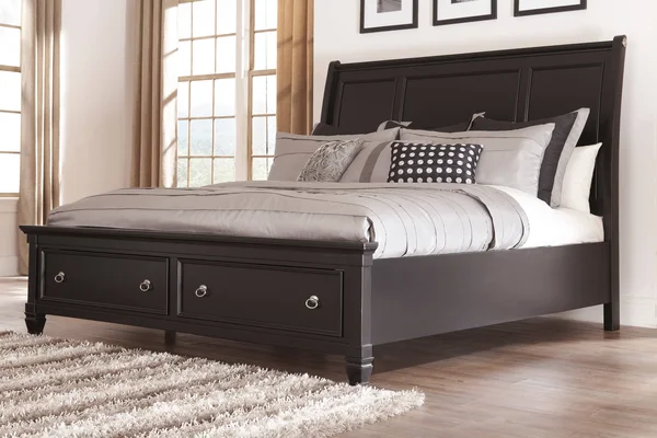 Ashley Greensburg Queen Sleigh Storage Bed in Black