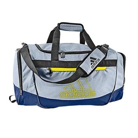 Adidas Defender Iii Medium Duffel - Grey/Dark Blue/Shock Yellow/Black, One Size