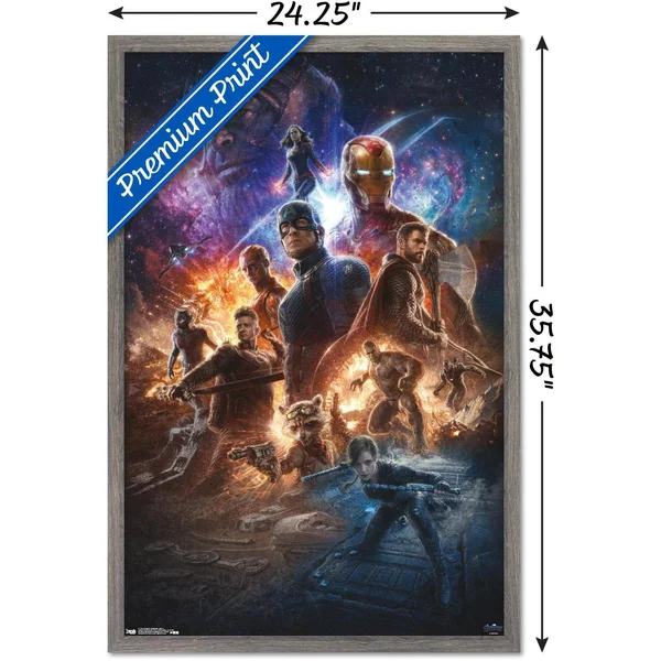 Trends International Marvel Cinematic Universe - Avengers - Endgame - Space Wall Poster 22.375 inch x 34 inch Barnwood Framed Ve