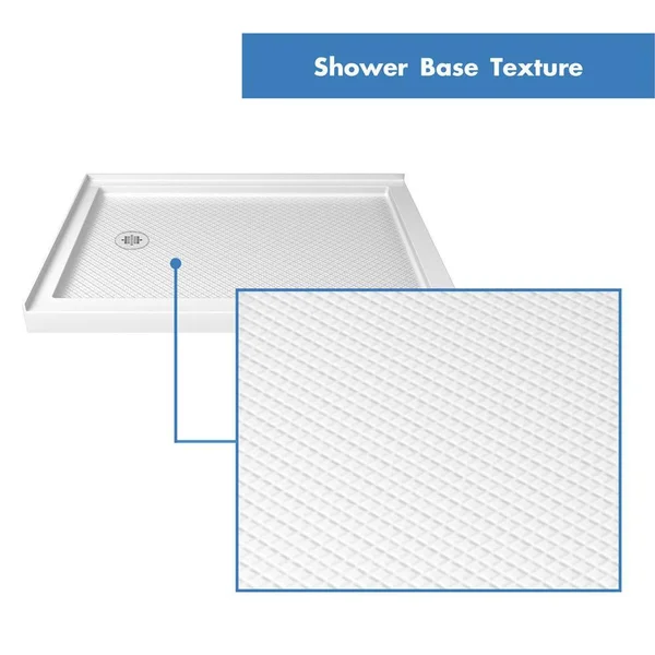 DreamLine DLT-1032320 Slimline 32x22 x 32x22 Double Threshold Shower Base