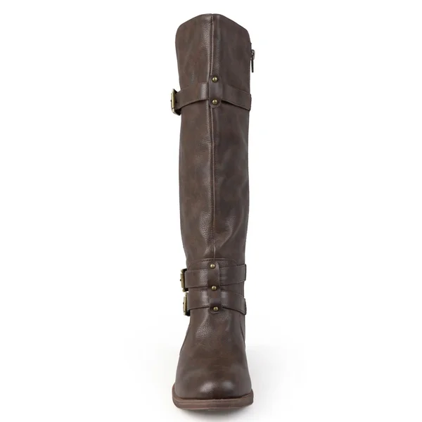 Journee Collection Women's Wide Calf Bite Boot - Brown