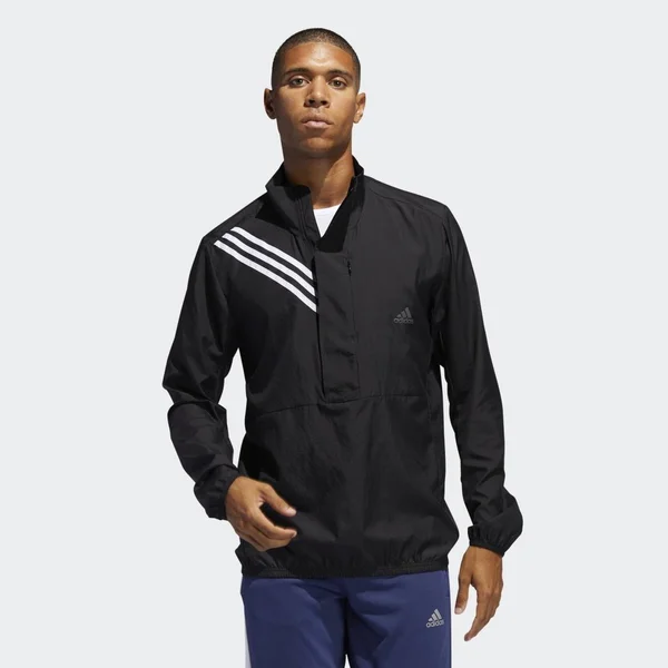 Adidas Men's Run It 3-Stripes Anorak Jacket - Black, M
