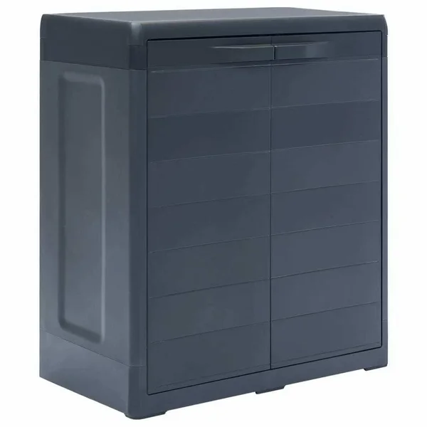 vidaXL Garden Storage Cabinet XL 30.7x22x18.1x22x37x22 Plastic - Black