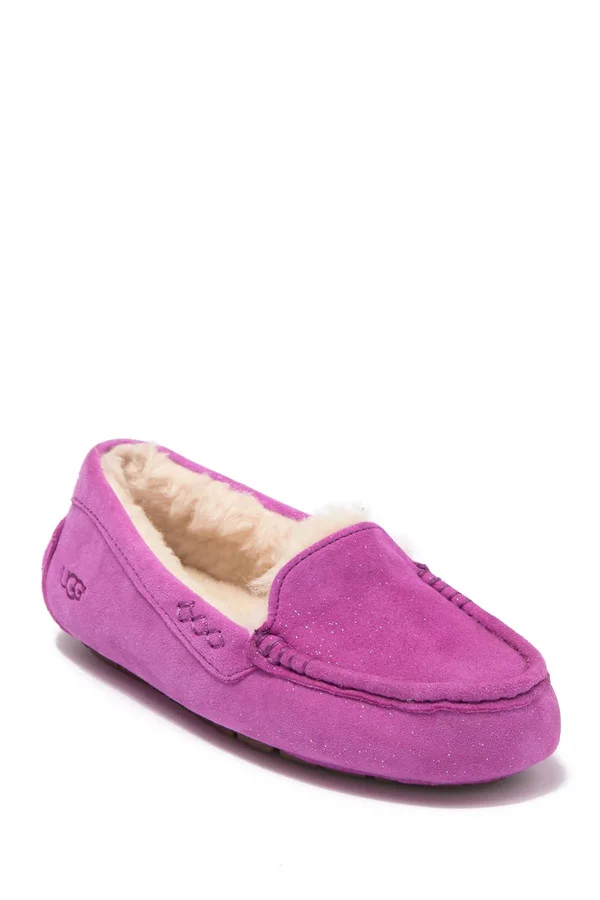 Ugg Bodacious Ansley Milky Way Suede/ Wool Moccasin Slippers - Us 11