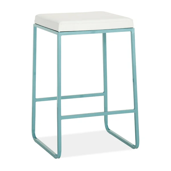 Room & Board - Modern Collins Counter Stool in Pistel Leather in Grey w/ Onyx Gloss Frame