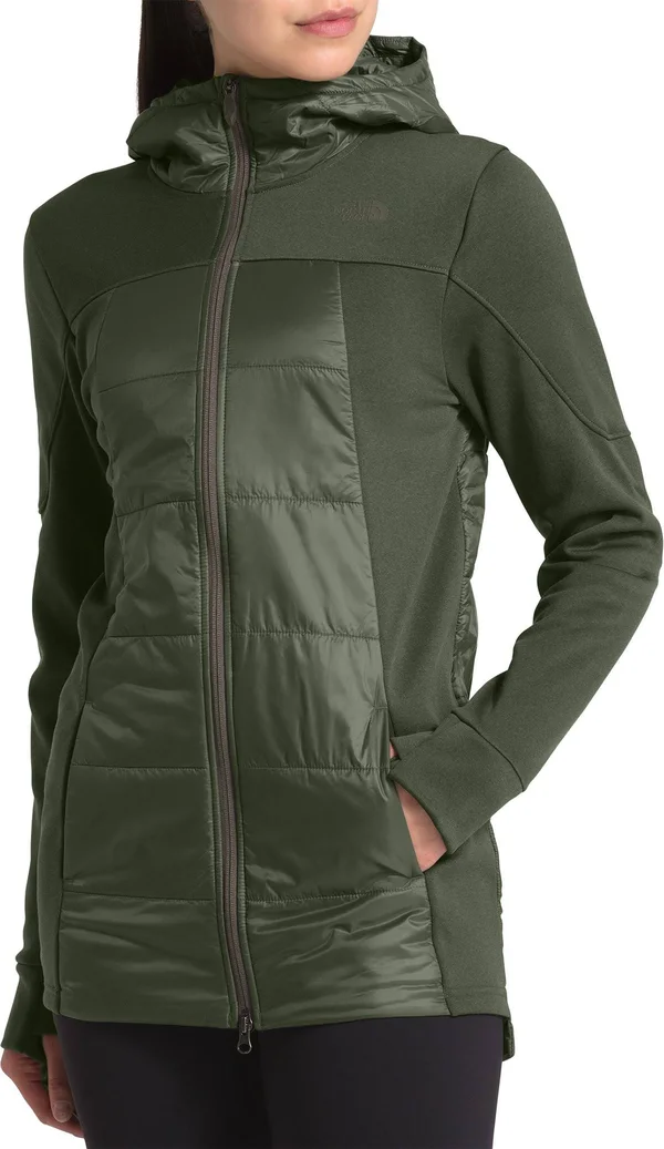 The North Face Women's Motivation Hybrid Long Jacket in New Taupe Green, New Taupe Green Heather - Size: Large