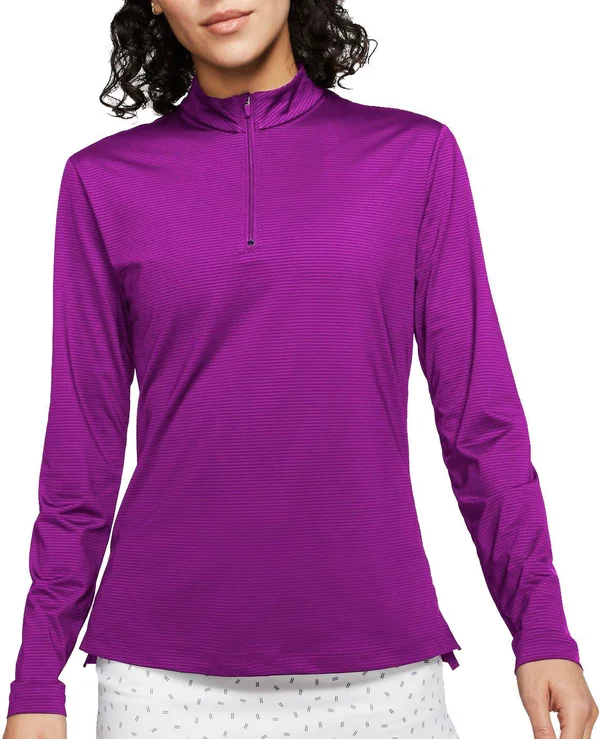 Nike Women's Dri-Fit UV Victory Half Zip Golf Top - Small, Purple