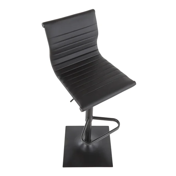 Porch & den Tower Master Adjustable Bar Stool in Faux Leather and Black Metal - Grey