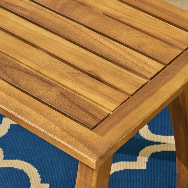 Champlain Outdoor Acacia Wood Rocking Chair and Side Table by Christopher Knight Home - Teak Finish + Yellow