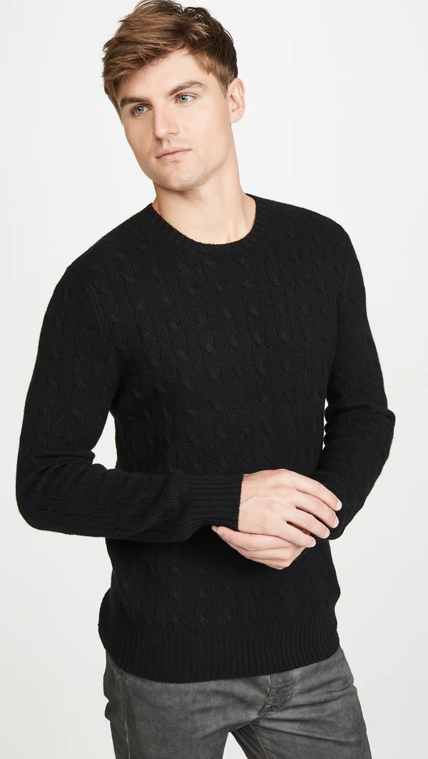 Polo Ralph Lauren Cable-Knit Cashmere Sweater: Men's - Polo Black - M