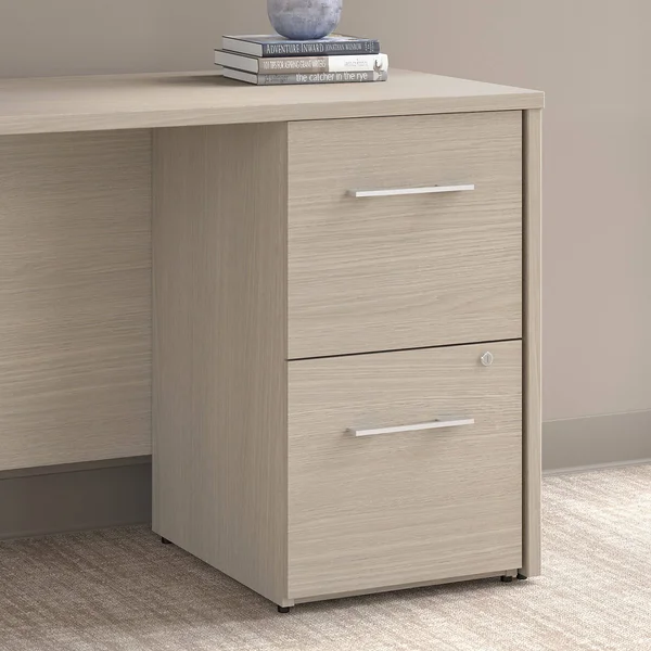 Bush Business Furniture Office 500 16W 2 Drawer File Cabinet - Assembled - Sand Oak