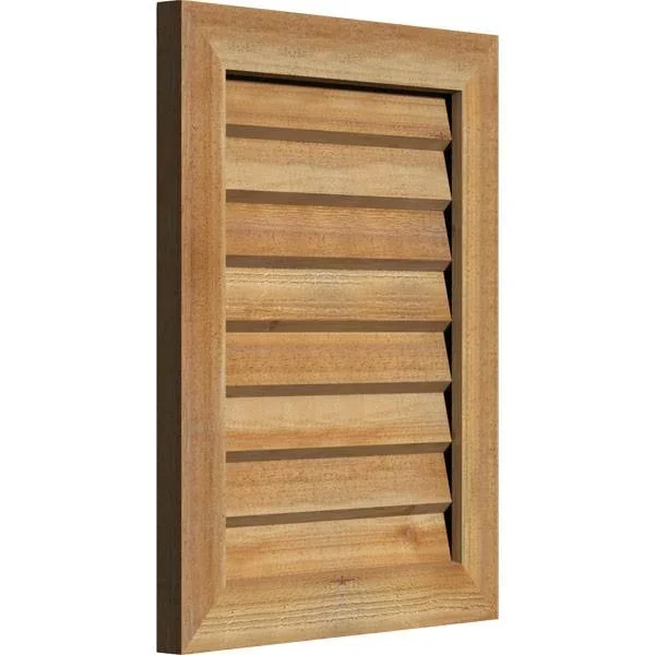 Ekena Millwork GVWVE18X2202RDUWR 18x22W x 22x22H Vertical Gable Vent (23x22W x 27x22H Frame Size): Unfinished - Non-Functional, R