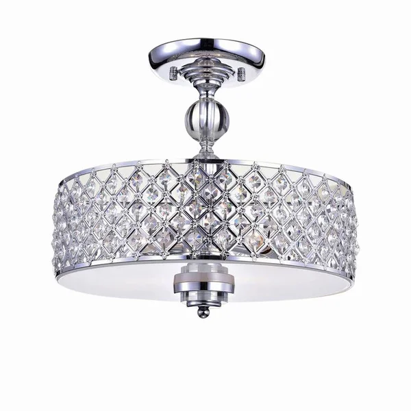Warehouse of Tiffany Dyesta 21 in. 3-Light Indoor Chrome Semi-Flush Mount Chandelier with Light Kit RL8190CH