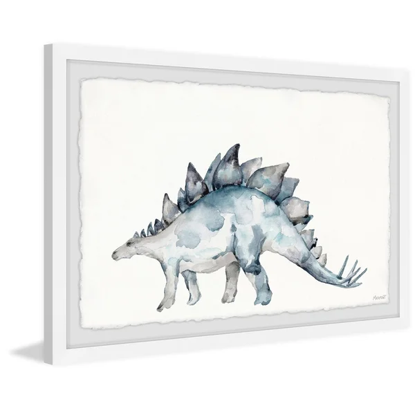 Marmont Hill Spiked Dinosaur Framed Wall Art, Size: 30 inch x 45 inch