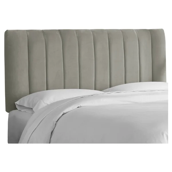 Channel Seam Headboard Queen Velvet Light Gray - Project 62