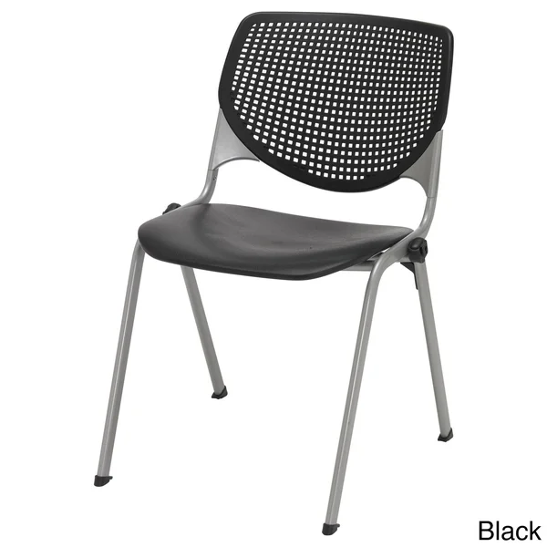 KFI Kool Series Polypropylene Stack Chair with Perforated BACK - White Finish