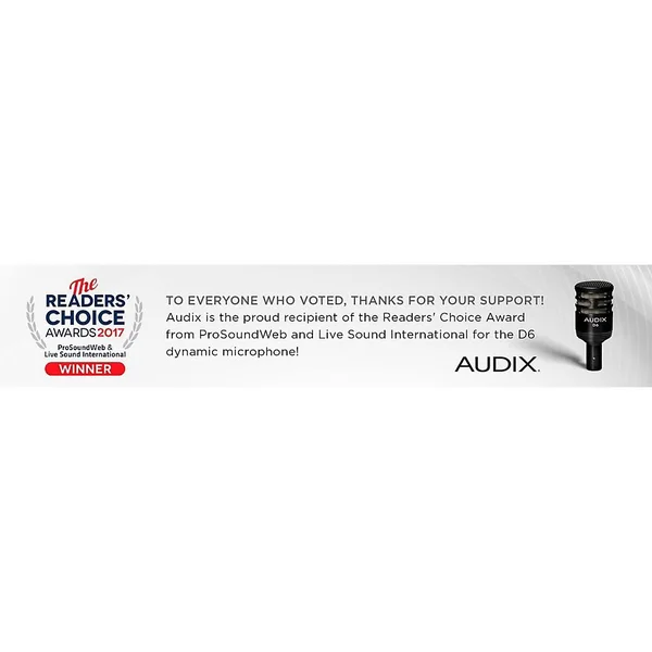 Audix D-6 Sub Impulse Kick Microphone - Brushed Aluminum Special