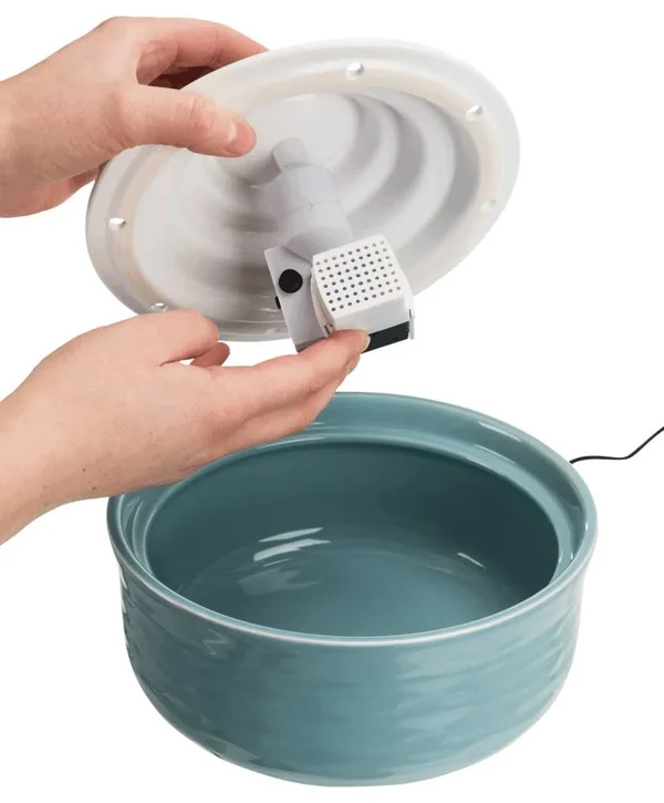 Trixie Drinking Fountain Vital Falls in Ceramic 1.5 LT (Petrol - White)