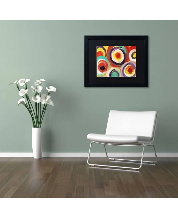 Trademark Fine Art Bright Bold Circles 2x22 by Amy Vangsgard Framed Painting Print - Matte Color: Black - Size: 16x22 H x 20x22 W