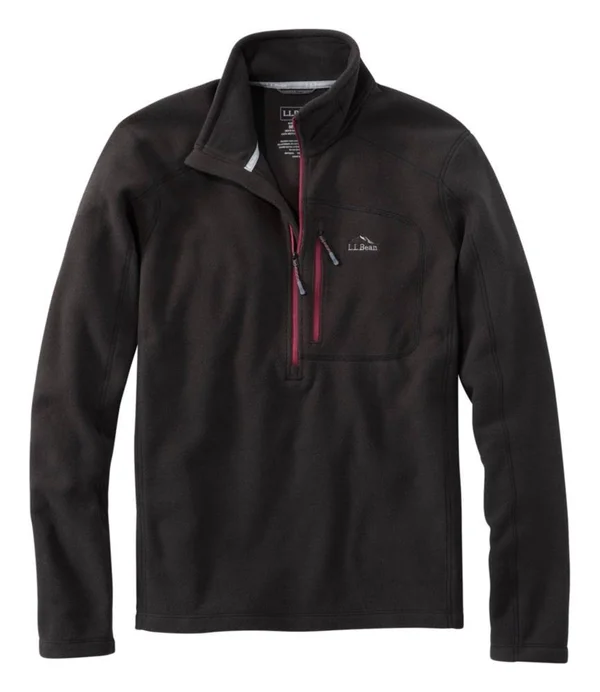 Men's Trail Fleece, Quarter-Zip Black Large, L.L.Bean