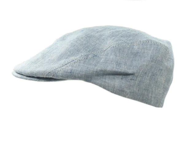 Irish Linen Cap Made in Ireland Fitted Flat Cap Slim Fit for a Polished Look Linen Made by John Hanly & Co., Blue, Medium