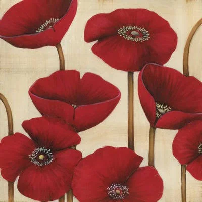 Framed Canvas Art - Bouquet Rouge by Maja ( Floral & Botanical > Flowers art)