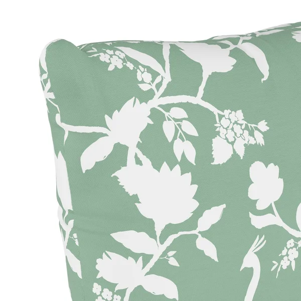 Skyline Furniture Peacock Silhouette Square Throw Pillow in Green
