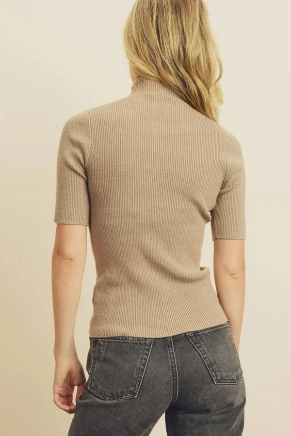 Alanna Mock Neck Top M - Black